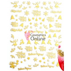 Stickere 3D deosebite pentru unghii Cod STZ-G047 Gold model Sarbatori de Iarna